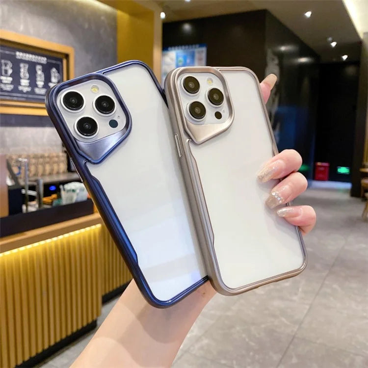 For iPhone 15 Pro Case PC+TPU Clear Back Shockproof Protection Phone Cover