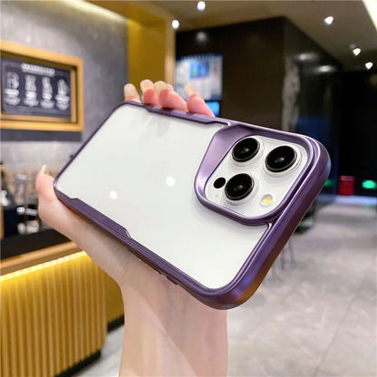 For iPhone 15 Pro Case PC+TPU Clear Back Shockproof Protection Phone Cover