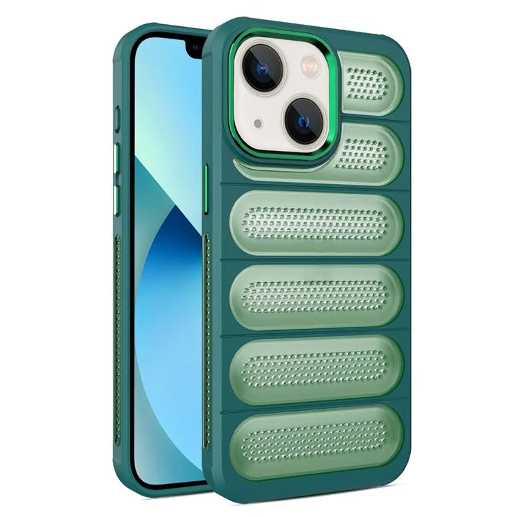 For iPhone 15 Case PC+TPU Translucent Matte Heat Dissipation Phone Cover