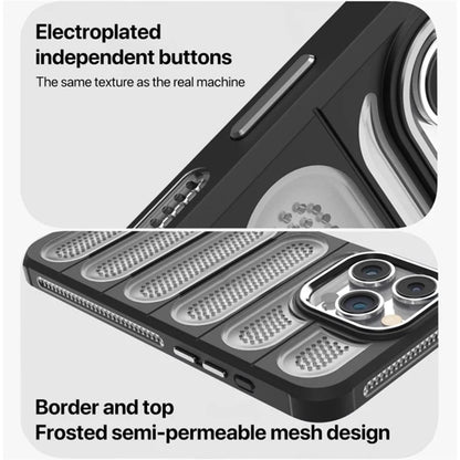 For iPhone 14 Pro Max Case Translucent Matte Heat Dissipation PC+TPU Phone Cover