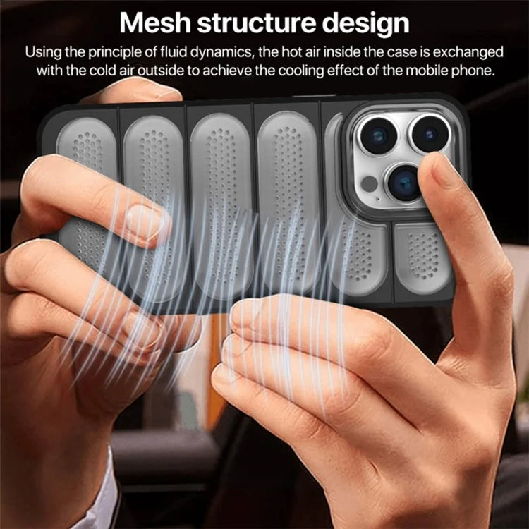 For iPhone 14 Pro Max Case Translucent Matte Heat Dissipation PC+TPU Phone Cover