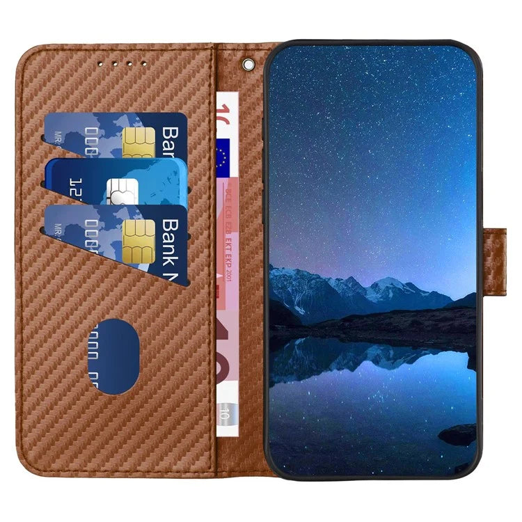 YX0070 For Motorola Moto G Play (2024) 4G Case Carbon Fiber Texture Leather Phone Stand Cover