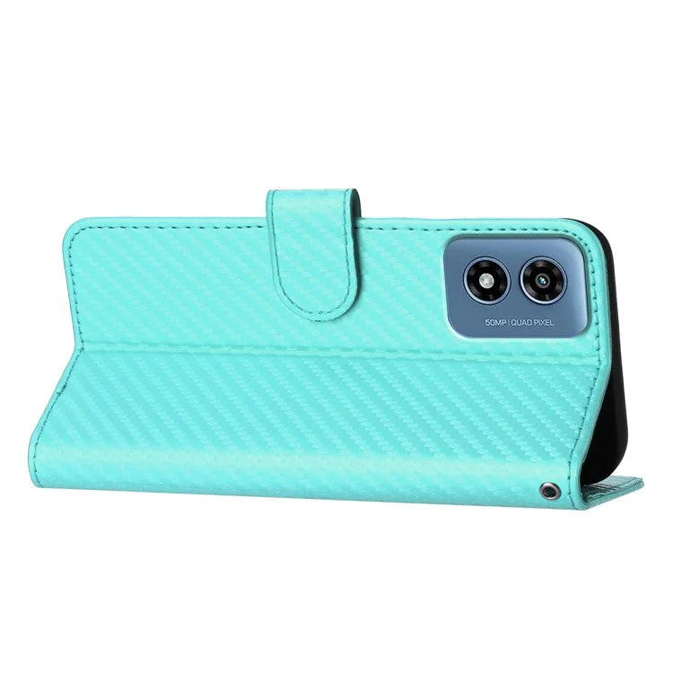 YX0070 For Motorola Moto G Play (2024) 4G Case Carbon Fiber Texture Leather Phone Stand Cover