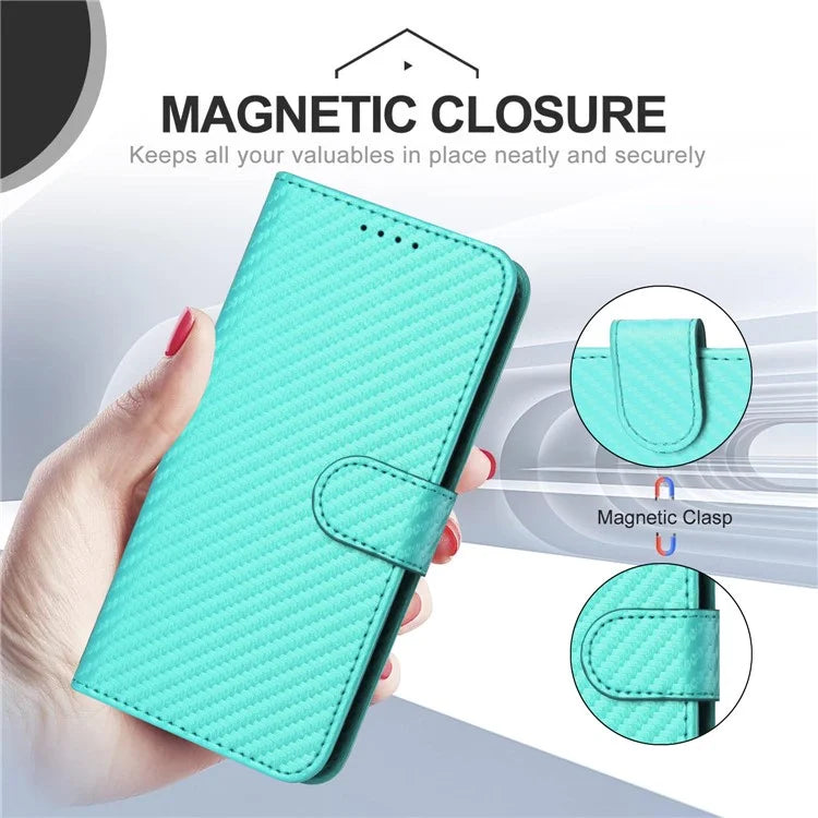 YX0070 For Motorola Moto G Play (2024) 4G Case Carbon Fiber Texture Leather Phone Stand Cover