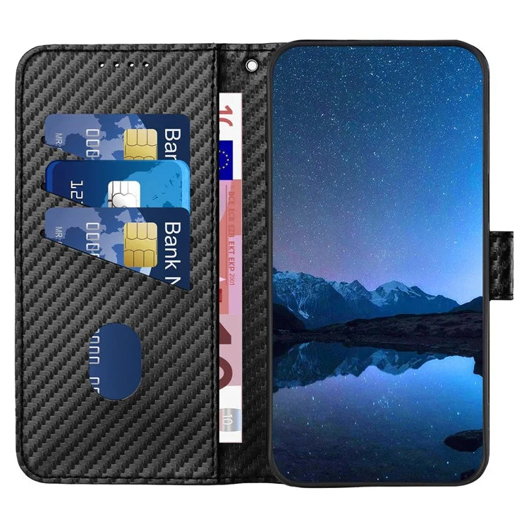 YX0070 For Motorola Moto G Play (2024) 4G Case Carbon Fiber Texture Leather Phone Stand Cover
