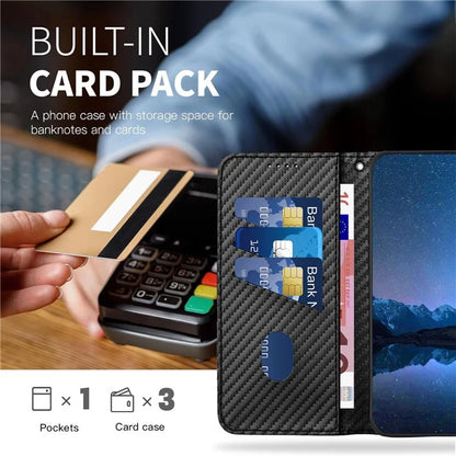 YX0070 For Motorola Moto G Play (2024) 4G Case Carbon Fiber Texture Leather Phone Stand Cover