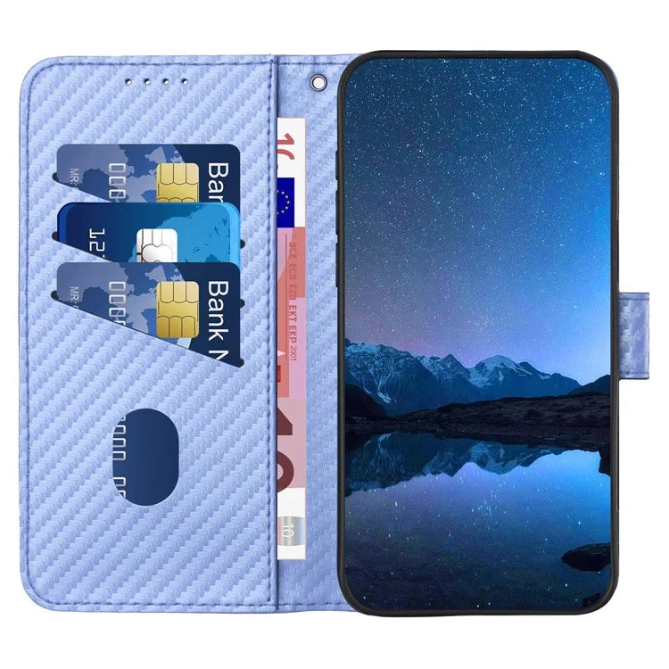 YX0070 For Motorola Moto G Play (2024) 4G Case Carbon Fiber Texture Leather Phone Stand Cover