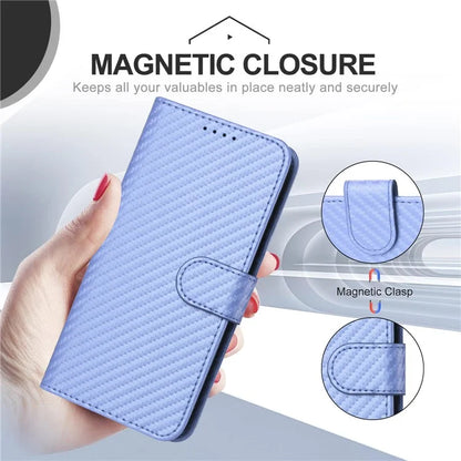 YX0070 For Motorola Moto G Play (2024) 4G Case Carbon Fiber Texture Leather Phone Stand Cover