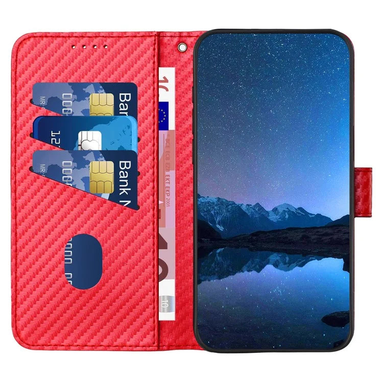 YX0070 For Motorola Moto G Play (2024) 4G Case Carbon Fiber Texture Leather Phone Stand Cover