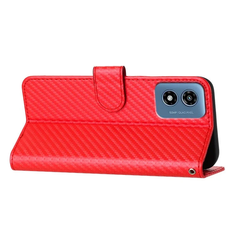 YX0070 For Motorola Moto G Play (2024) 4G Case Carbon Fiber Texture Leather Phone Stand Cover