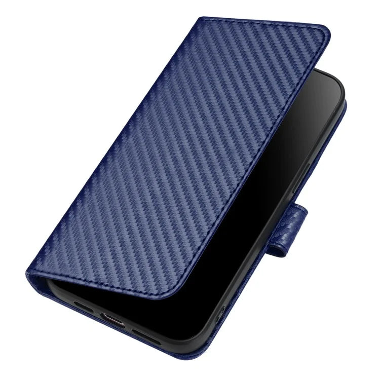 YX0070 For Motorola Moto G Play (2024) 4G Case Carbon Fiber Texture Leather Phone Stand Cover