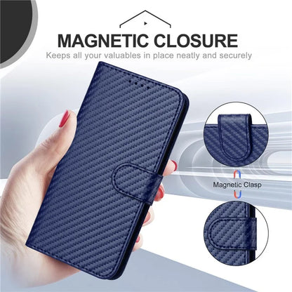 YX0070 For Motorola Moto G Play (2024) 4G Case Carbon Fiber Texture Leather Phone Stand Cover