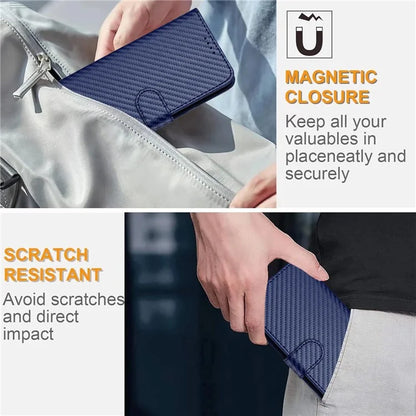 YX0070 For Motorola Moto G Play (2024) 4G Case Carbon Fiber Texture Leather Phone Stand Cover