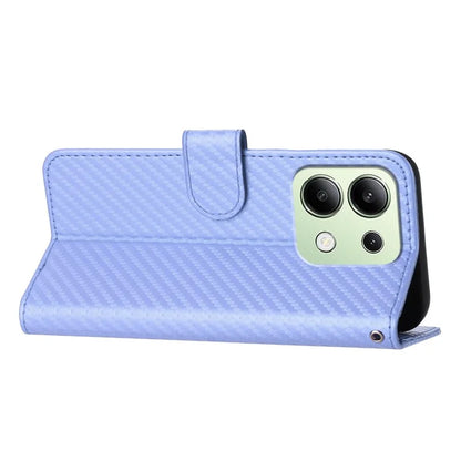 YX0070 For Xiaomi Redmi Note 13 4G PU Leather Phone Case Carbon Fiber Texture Stand Phone Cover