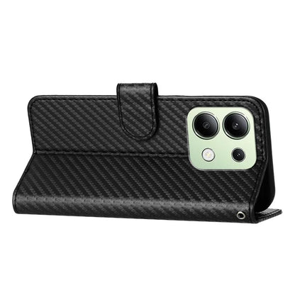 YX0070 For Xiaomi Redmi Note 13 4G PU Leather Phone Case Carbon Fiber Texture Stand Phone Cover