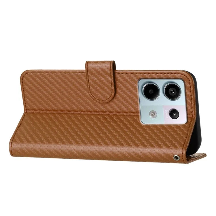 YX0070 For Xiaomi Redmi Note 13 Pro 5G / Poco X6 5G Case Carbon Fiber Texture Leather Wallet Stand Phone Cover