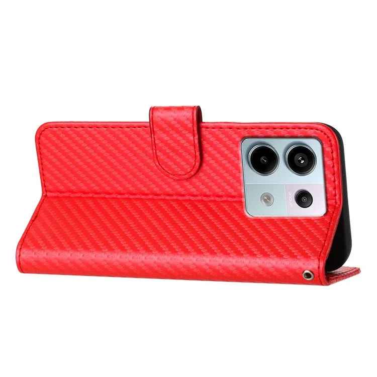YX0070 For Xiaomi Redmi Note 13 Pro 5G / Poco X6 5G Case Carbon Fiber Texture Leather Wallet Stand Phone Cover