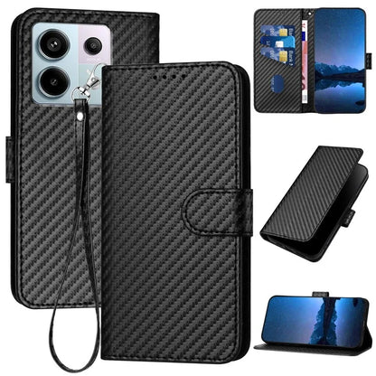 YX0070 For Xiaomi Redmi Note 13 Pro 5G / Poco X6 5G Case Carbon Fiber Texture Leather Wallet Stand Phone Cover