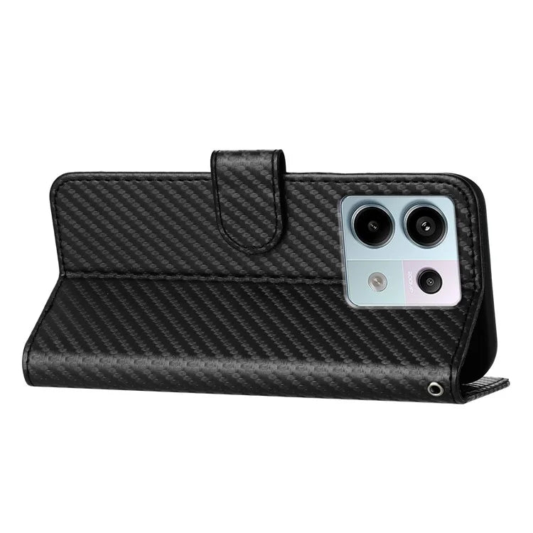 YX0070 For Xiaomi Redmi Note 13 Pro 5G / Poco X6 5G Case Carbon Fiber Texture Leather Wallet Stand Phone Cover
