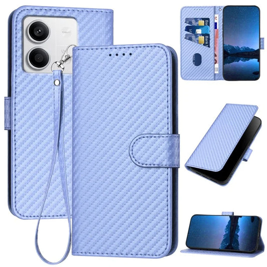 YX0070 For Xiaomi Redmi Note 13 5G Case TPU+PU Leather Phone Protective Shell Carbon Fiber Texture