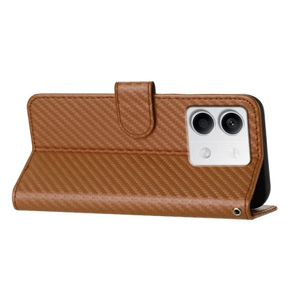 YX0070 For Xiaomi Redmi Note 13 5G Case TPU+PU Leather Phone Protective Shell Carbon Fiber Texture