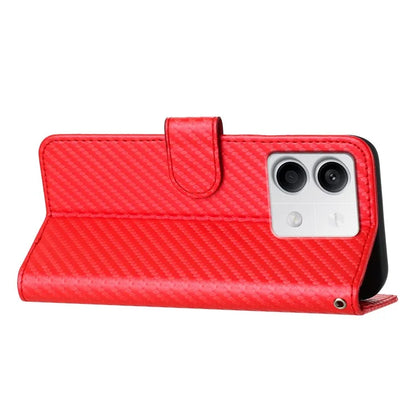 YX0070 For Xiaomi Redmi Note 13 5G Case TPU+PU Leather Phone Protective Shell Carbon Fiber Texture