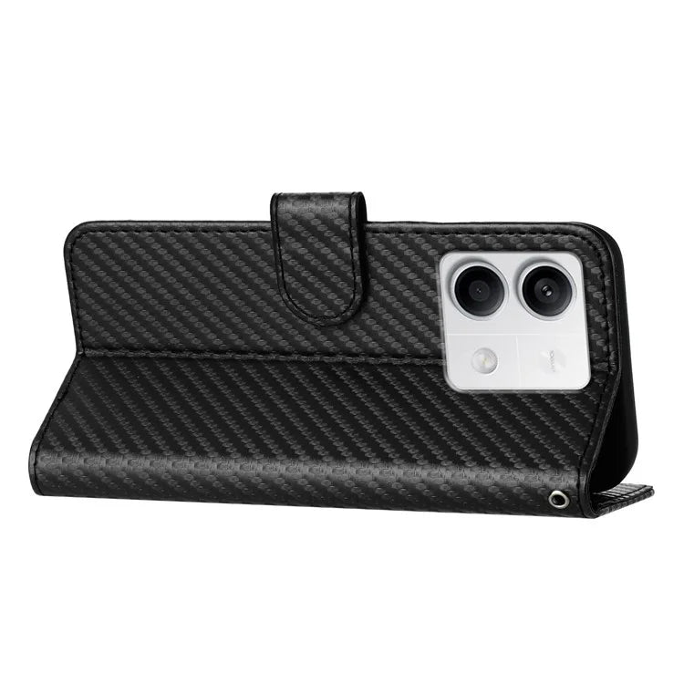 YX0070 For Xiaomi Redmi Note 13 5G Case TPU+PU Leather Phone Protective Shell Carbon Fiber Texture
