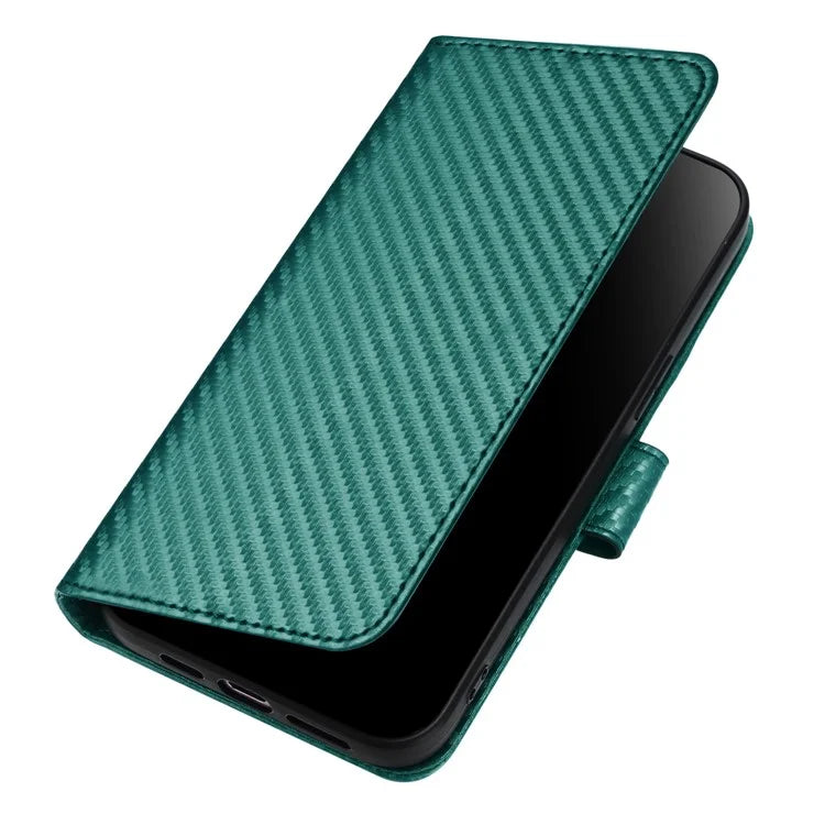 YX0070 For Samsung Galaxy A13 5G / A13 4G Phone Case Wholesale Carbon Fiber Texture Leather Flip Coverish Green