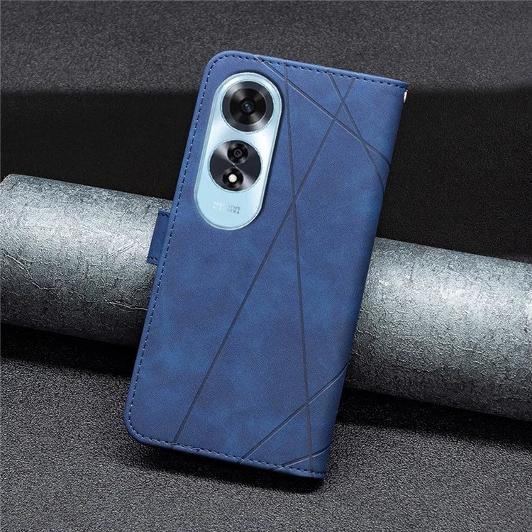 BINFEN COLOR BF05 For Oppo A60 4G Magnetic Phone Case Geometric Imprinted Stand Cover