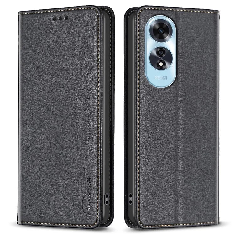 BINFEN COLOR BF18 For Oppo A60 4G Cell Phone Case Magnetic PU Leather Phone Cover with Card Slots