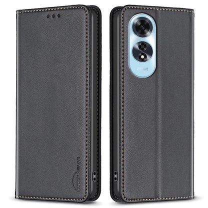 BINFEN COLOR BF18 For Oppo A60 4G Cell Phone Case Magnetic PU Leather Phone Cover with Card Slots