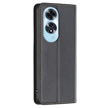 BINFEN COLOR BF18 For Oppo A60 4G Cell Phone Case Magnetic PU Leather Phone Cover with Card Slots