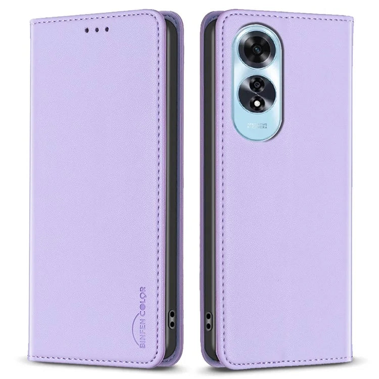 BINFEN COLOR BF18 For Oppo A60 4G Cell Phone Case Magnetic PU Leather Phone Cover with Card Slots