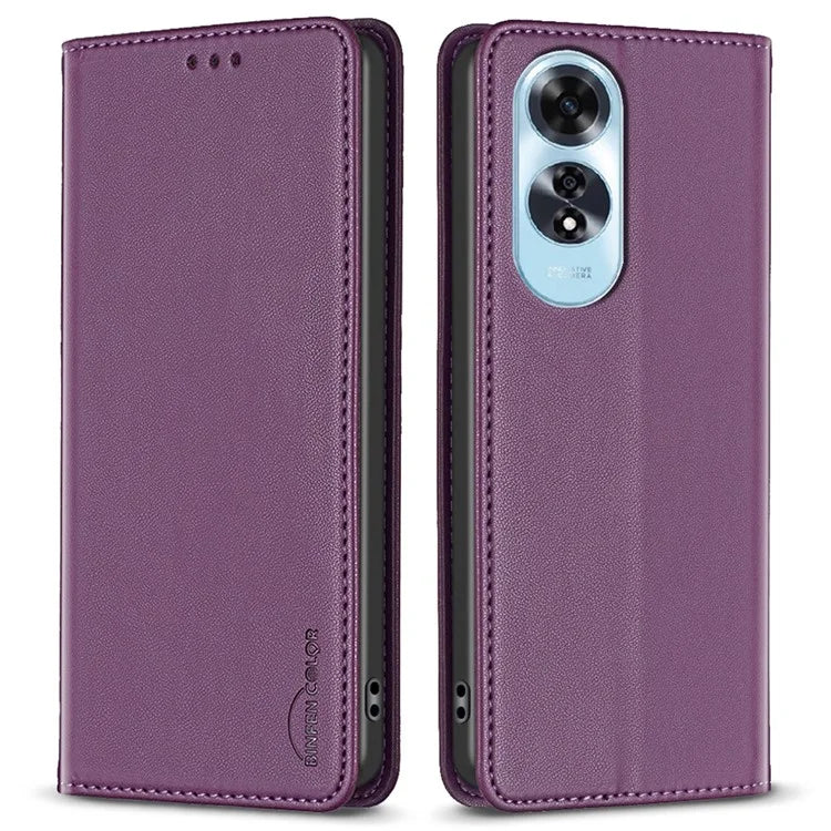 BINFEN COLOR BF18 For Oppo A60 4G Cell Phone Case Magnetic PU Leather Phone Cover with Card Slots