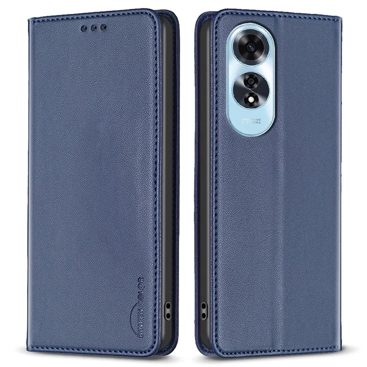 BINFEN COLOR BF18 For Oppo A60 4G Cell Phone Case Magnetic PU Leather Phone Cover with Card Slots