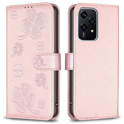 For Honor 200 Lite Case Wallet PU Leather Four Leaf Clover Phone Cover