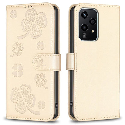 For Honor 200 Lite Case Wallet PU Leather Four Leaf Clover Phone Cover