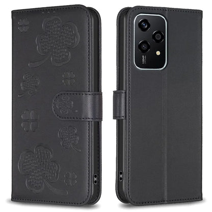 For Honor 200 Lite Case Wallet PU Leather Four Leaf Clover Phone Cover
