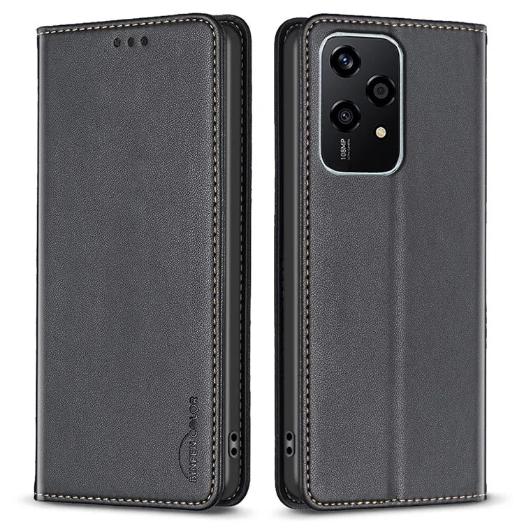 BINFEN COLOR BF18 For Honor 200 Lite Case Card Slots Leather Phone Cover Magnetic Closing