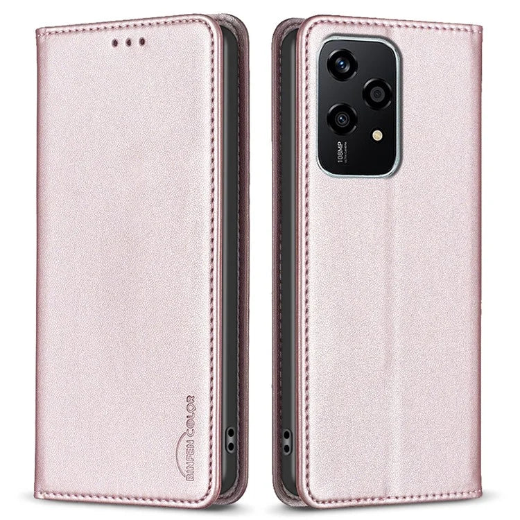 BINFEN COLOR BF18 For Honor 200 Lite Case Card Slots Leather Phone Cover Magnetic Closing