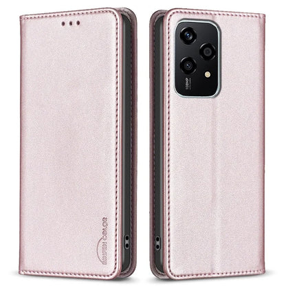 BINFEN COLOR BF18 For Honor 200 Lite Case Card Slots Leather Phone Cover Magnetic Closing