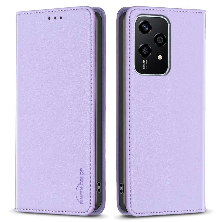 BINFEN COLOR BF18 For Honor 200 Lite Case Card Slots Leather Phone Cover Magnetic Closing