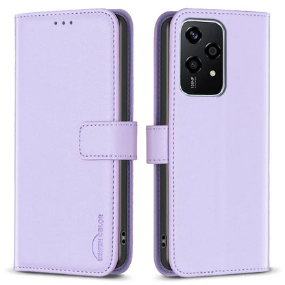 BINFEN COLOR BF17 For Honor 200 Lite Case PU Leather Wallet Magnetic Shockproof Cover