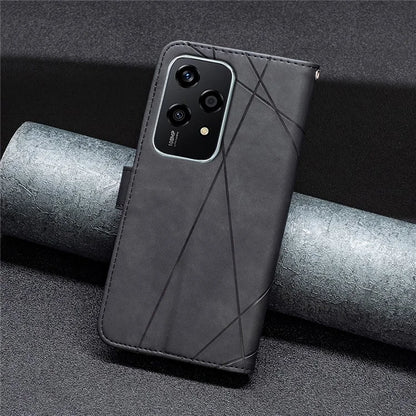 BINFEN COLOR BF05 For Honor 200 Lite Fall Proof Phone Case Geometric Imprinted Stand Cover