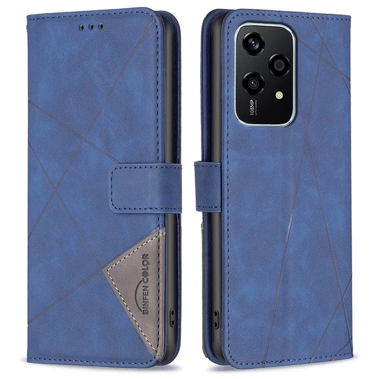 BINFEN COLOR BF05 For Honor 200 Lite Fall Proof Phone Case Geometric Imprinted Stand Cover