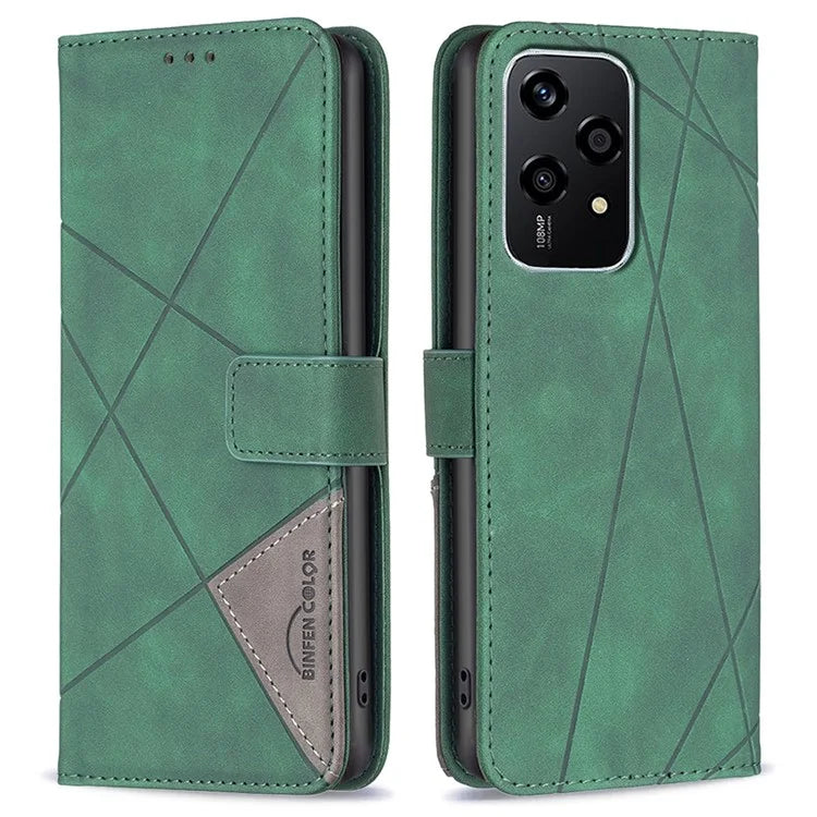 BINFEN COLOR BF05 For Honor 200 Lite Fall Proof Phone Case Geometric Imprinted Stand Cover