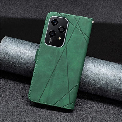 BINFEN COLOR BF05 For Honor 200 Lite Fall Proof Phone Case Geometric Imprinted Stand Cover