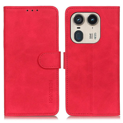 KHAZNEH For Motorola Edge 50 Ultra 5G / Moto X50 Ultra 5G Case Retro PU Leather Drop-Proof Phone Stand Cover