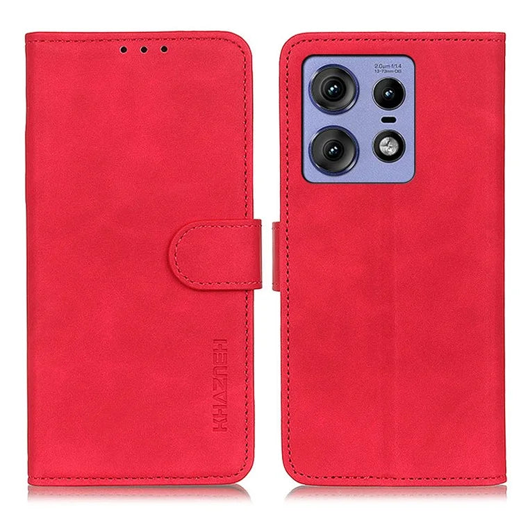 KHAZNEH For Motorola Edge 50 Pro 5G Case Retro Leather Cash Card Holder Purse Phone Cover