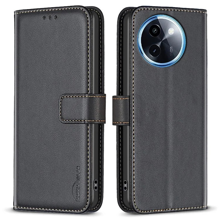 BINFEN COLOR BF17 For vivo Y200i 5G / Y38 5G Case Flip Design PU Leather+TPU Phone Cover